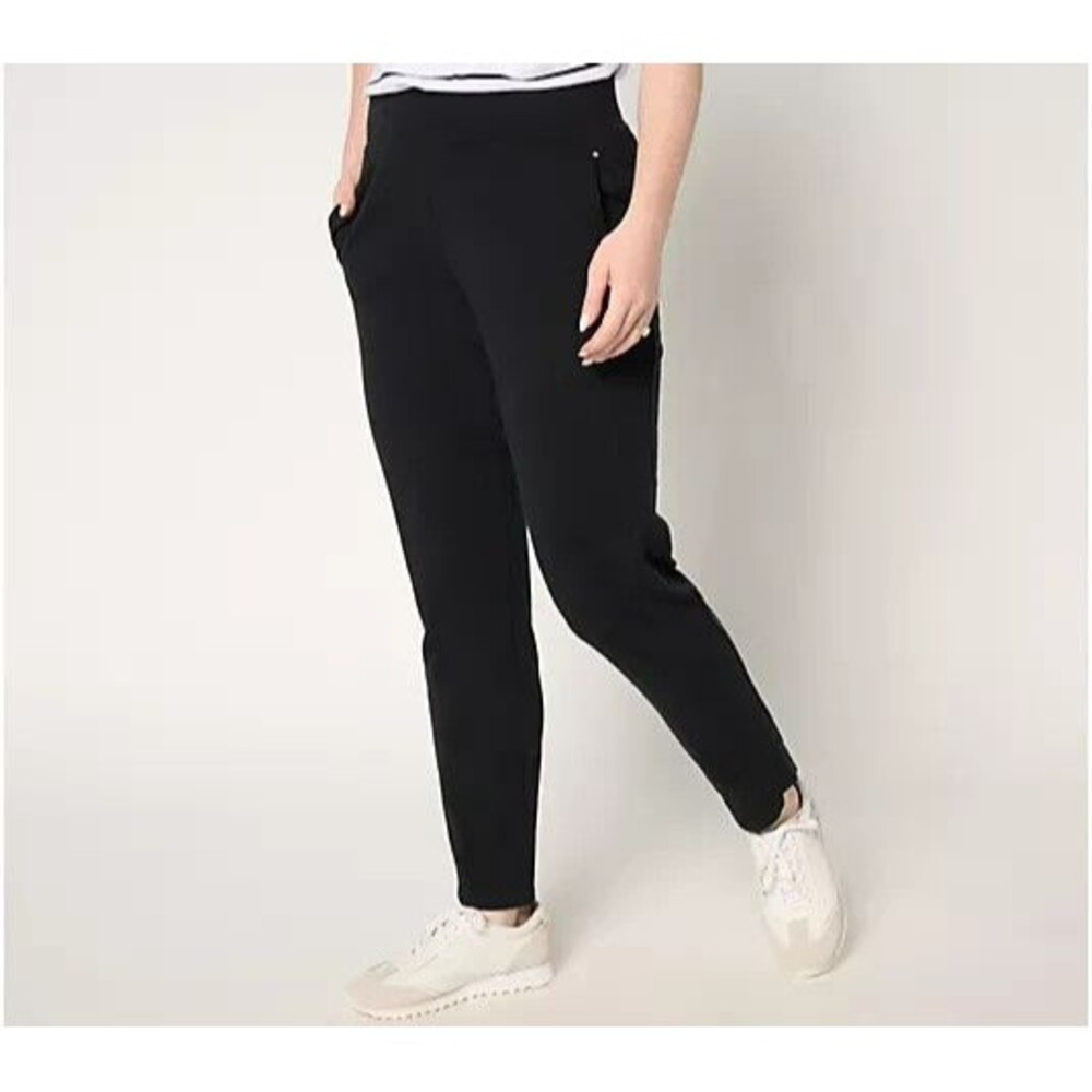 Sport Savvy Petite French Terry Full Length Pant w/ Dolphin Hem - L